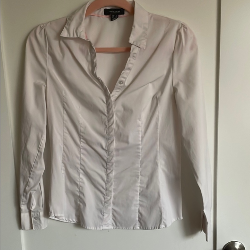Primark Light Pink and White Blouse
